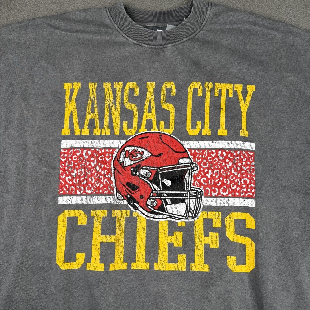 Kansas City Chiefs Sweatshirt Womens Large Gray NFL Football Gameday Couture - Picture 2 of 10